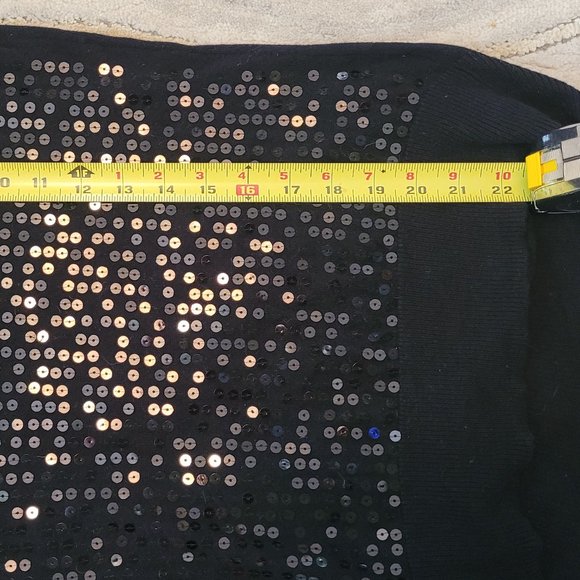 Candie's black bow back sequin sweater size small - Picture 5 of 8